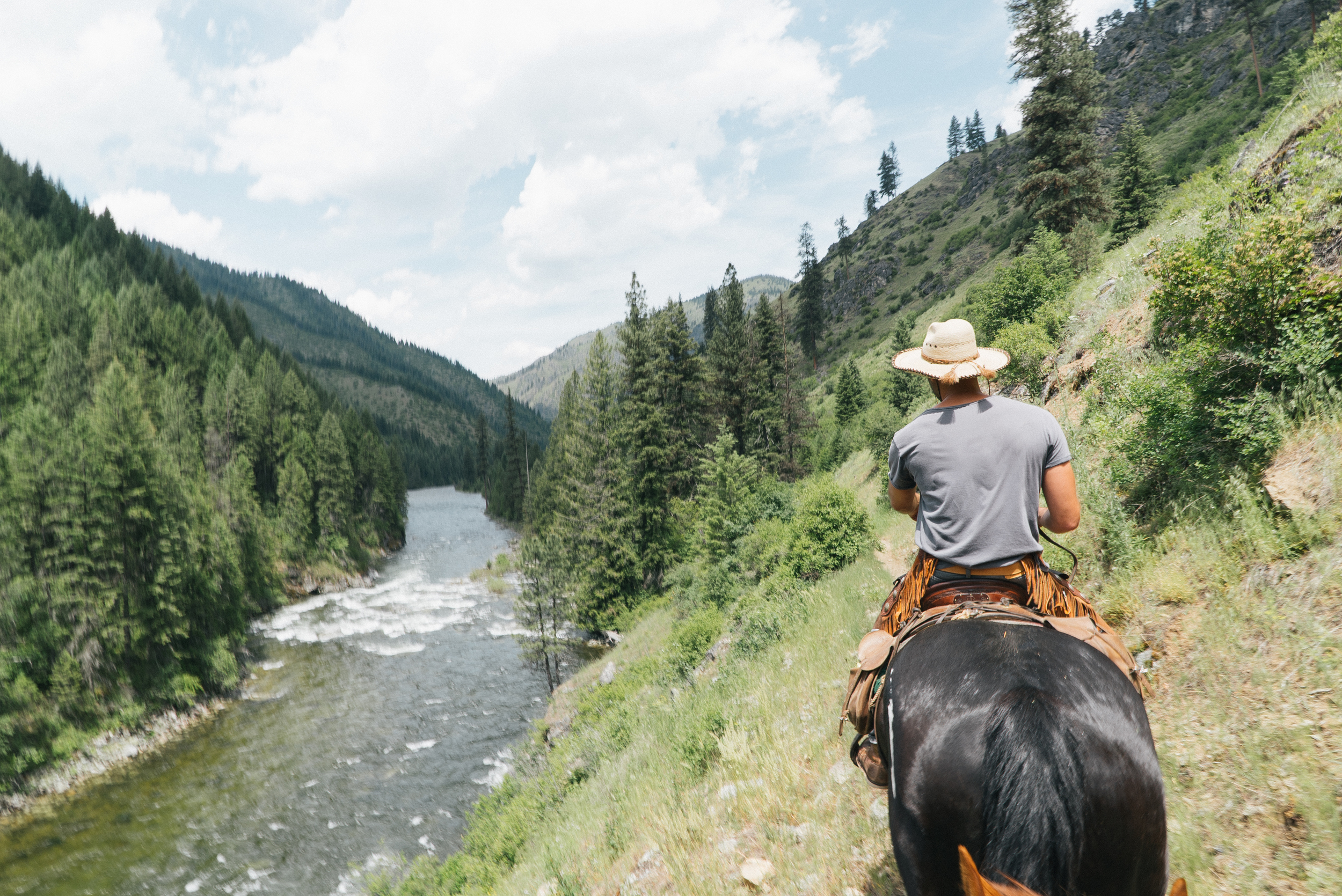 Riding on amazing trails with our guides from Storm Creek Outfitters.