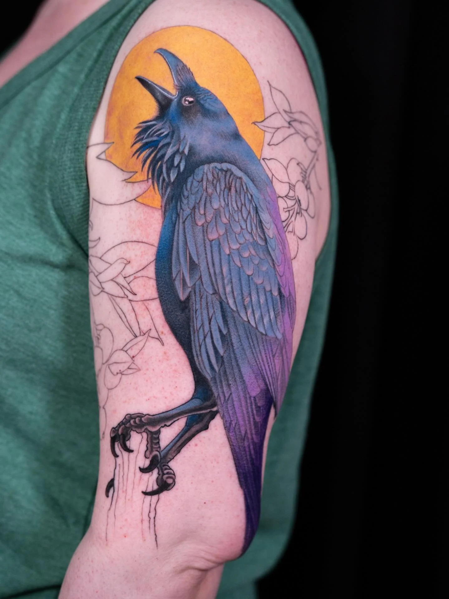Loving this new project! 

#fusionink #nickchaboya #goldenmoongallery #bayarea #sanmateo #sanfrancisco #sanjose #raven #colortattoo