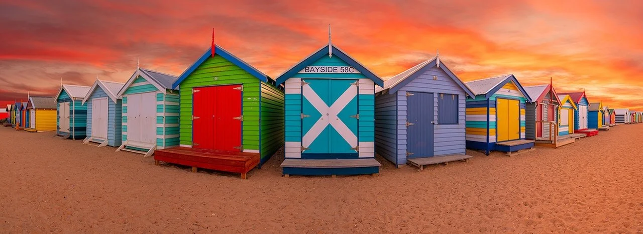 PHOTOSHOOT: Sunset at the Brighton Bathing Boxes