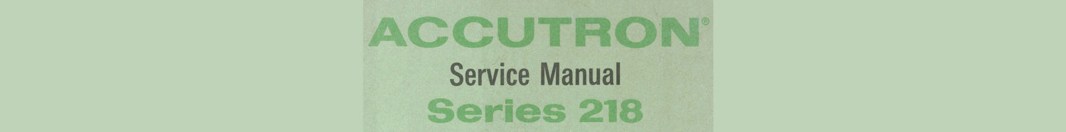Accutron 218 Service Manual