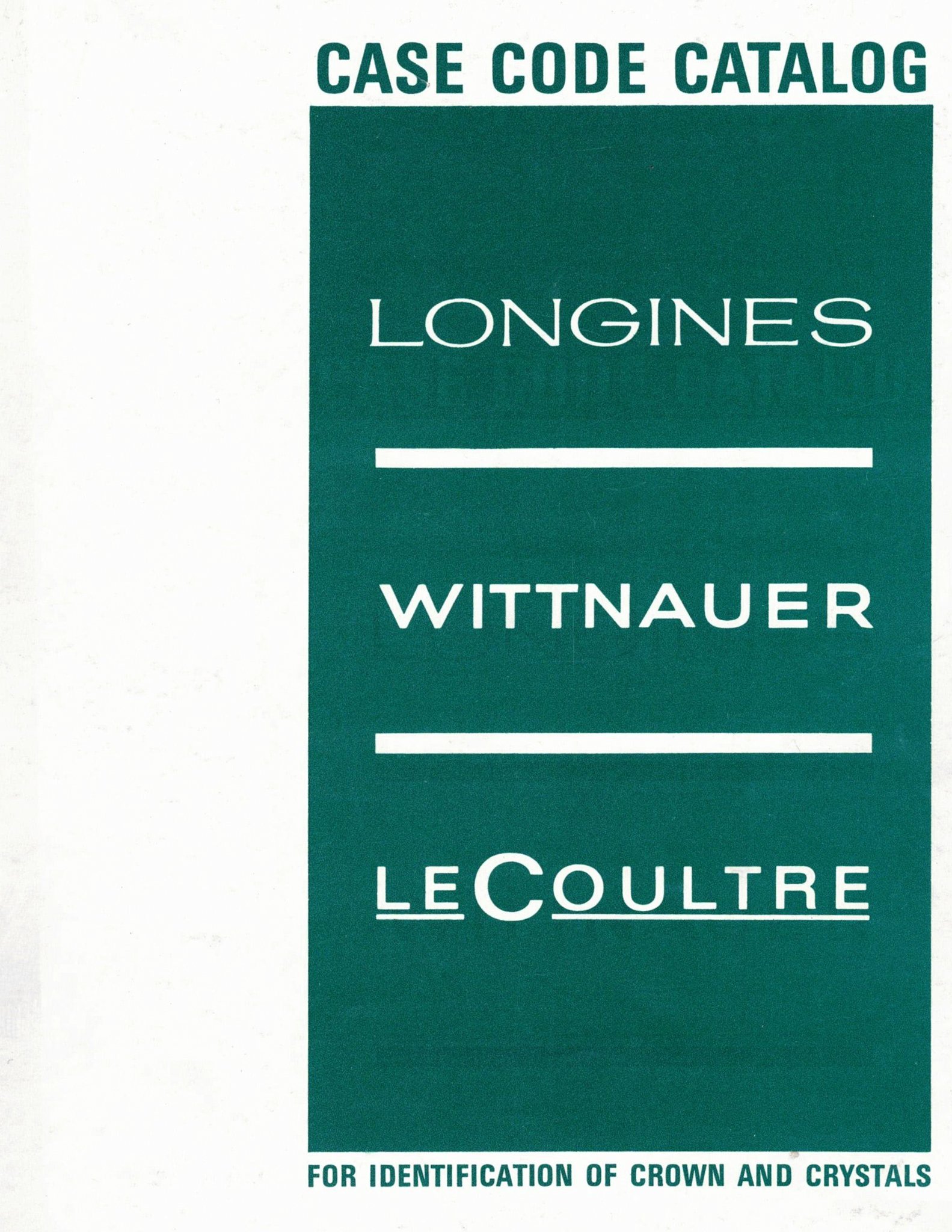 Case Code Catalog For Longines, Wittnauer, LeCoultre