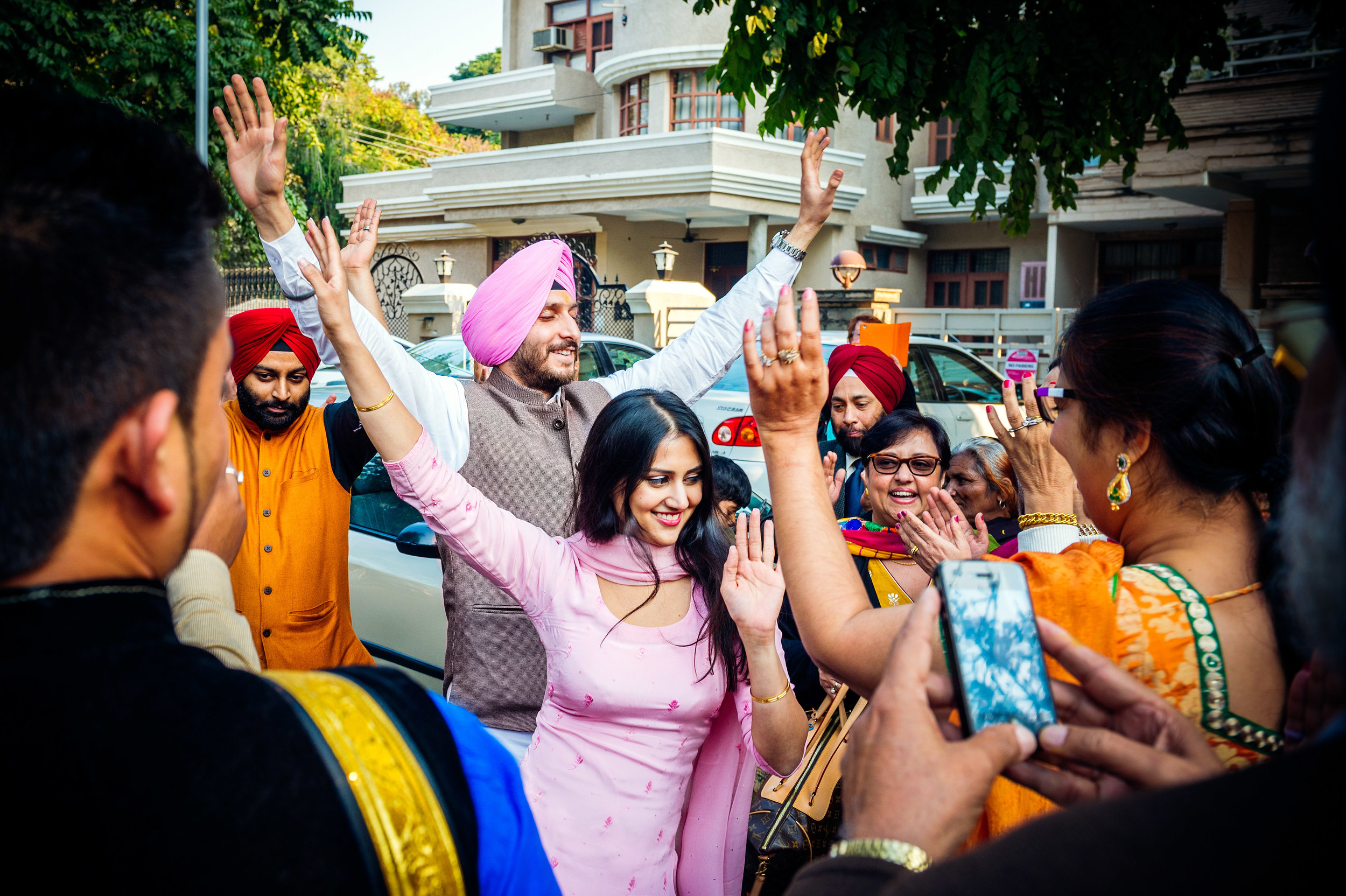  Likewise for the couple who were getting married, they were having lots of fun dancing in the streets towards the Gurudwara. 