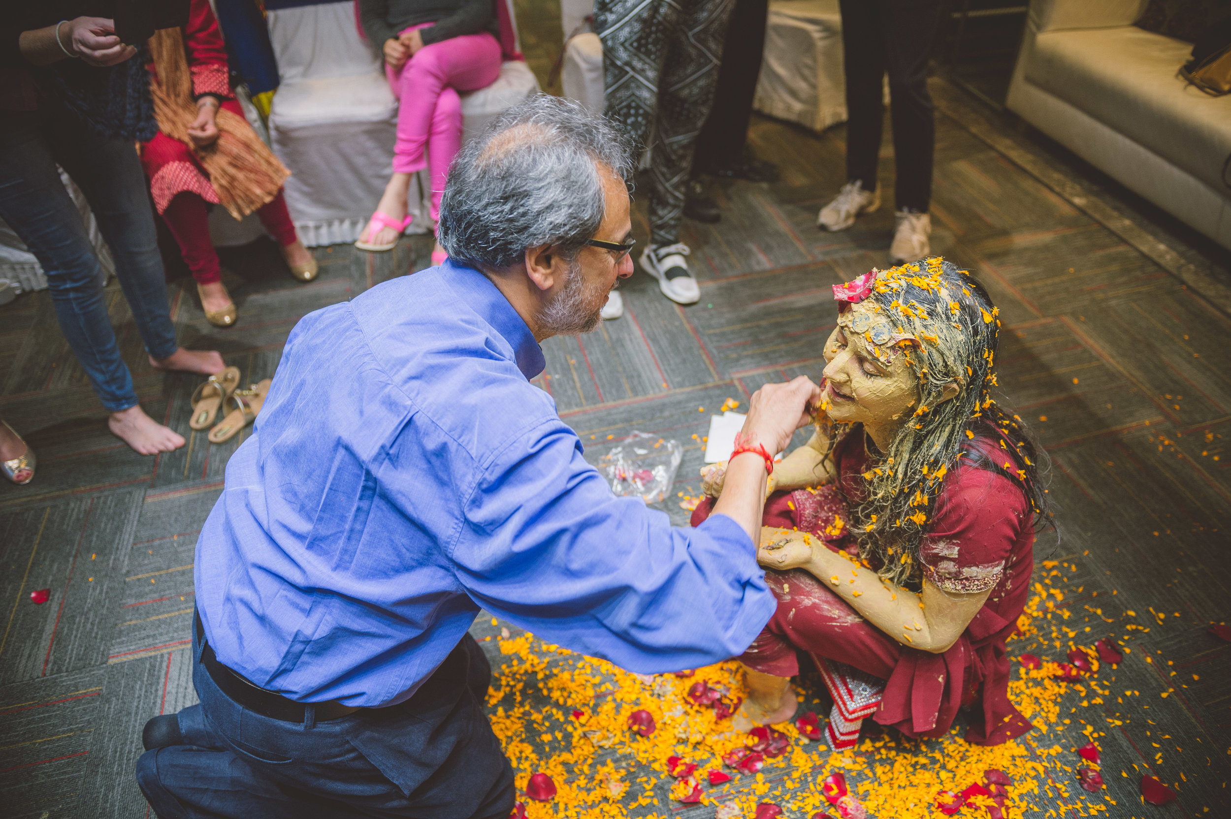  Bride's Father adding to her blessing. 