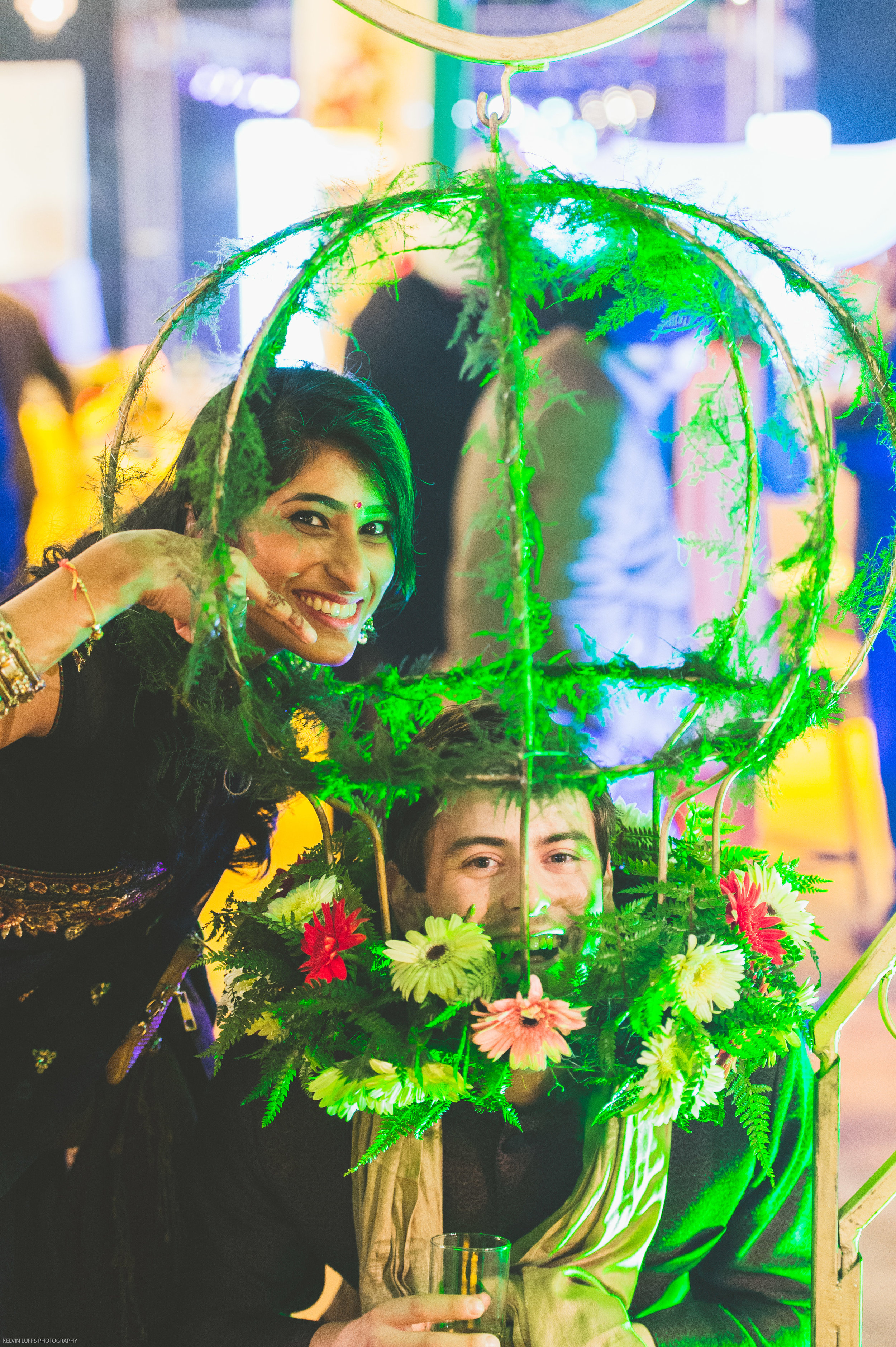  Shalini and Trent goofing around with the decoration. It's actually quite the LOL moment. 