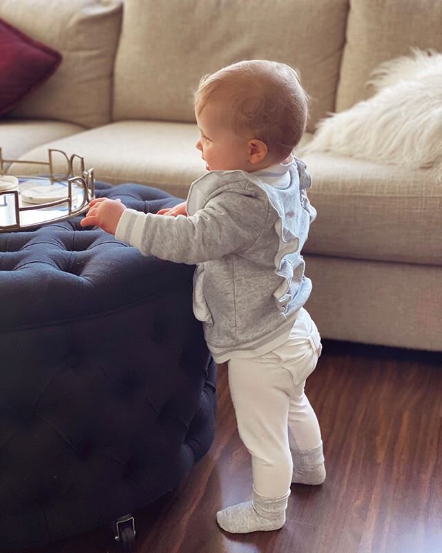 I try not to spend a crazy amount on Laila&rsquo;s clothes, because she grows out of them way too quickly! 👶🏼 And as most mums know, you always end up with some clothes that they never even get a chance to wear! So when @weareminihaha have a sale on, you stock up! How cute is this adorable jumper! 😍 (Still obsessing over our new ottoman from @blackmango_aus, we also use it to store a lot of Laila&rsquo;s toys!). #babyfashion #minihaha #blackmango