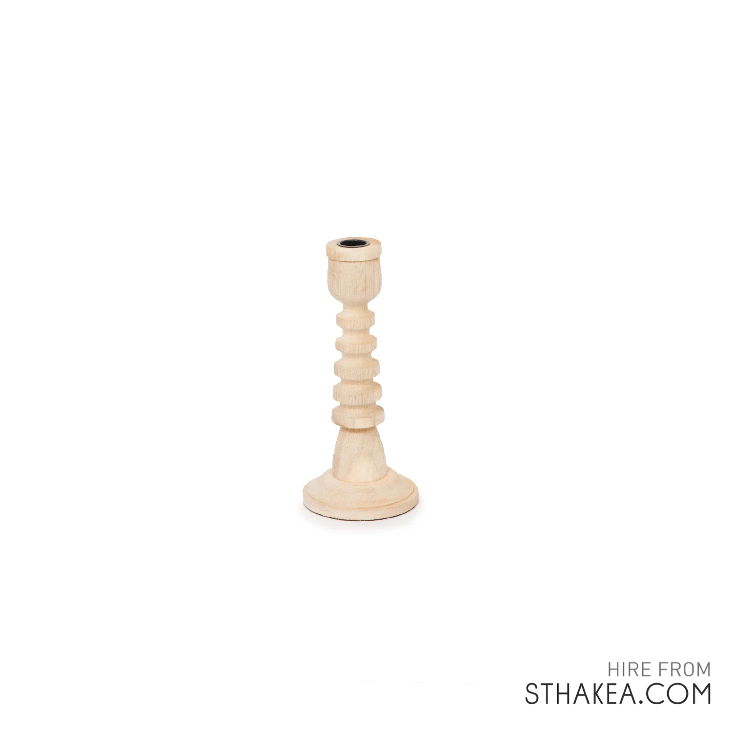 St Hakea Event Hire Melbourne Medium Wooden Natural Candlestick.jpg