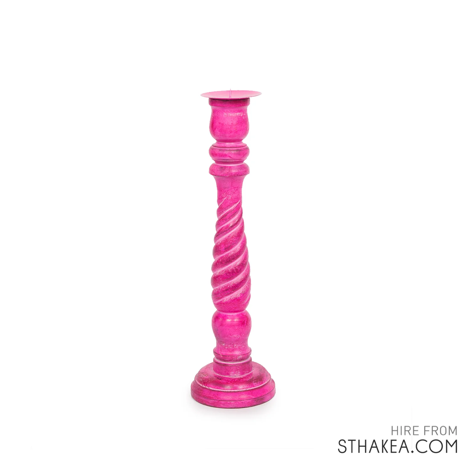 St Hakea Event Hire Melbourne Tall Pink Wooden Candlestick.jpg