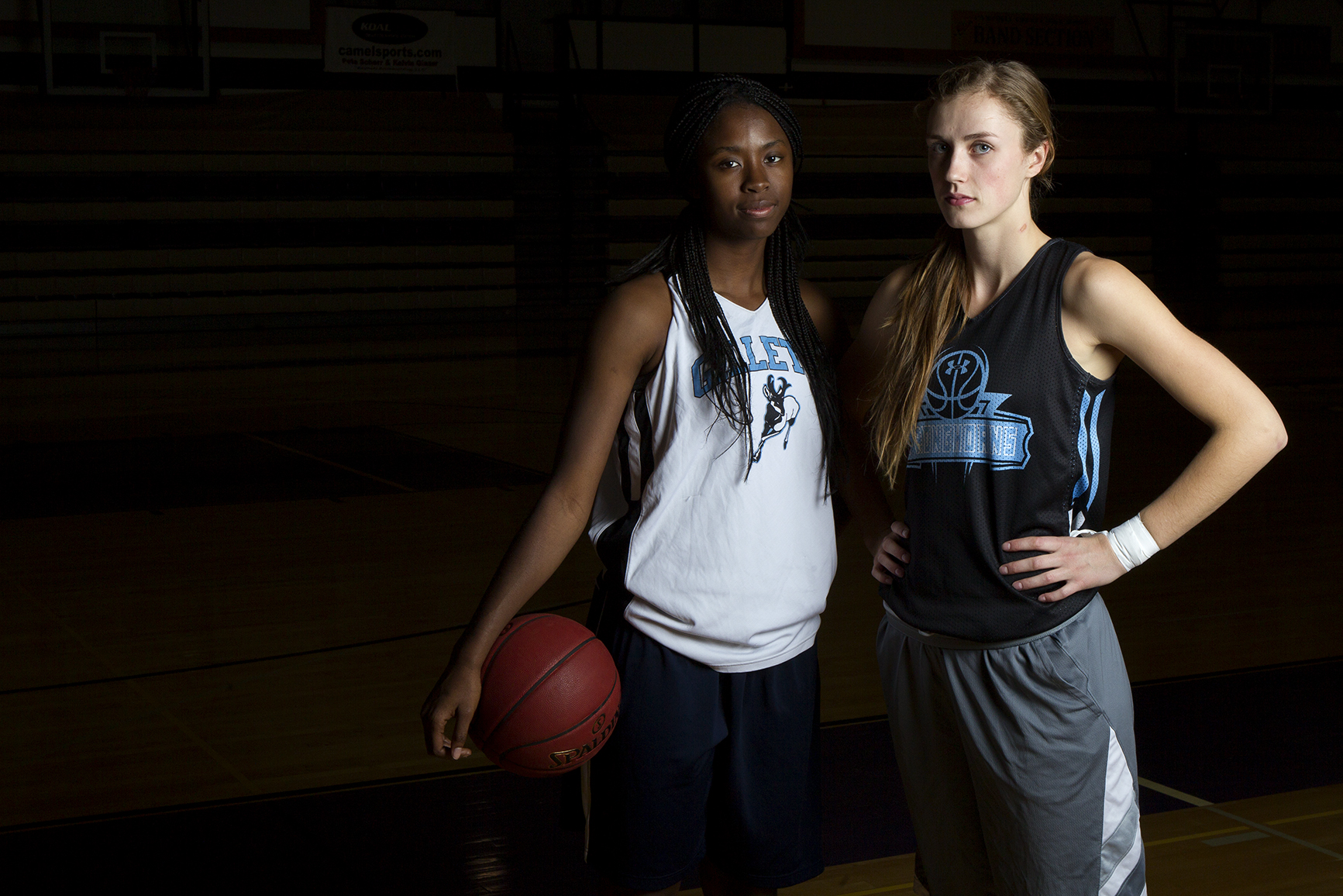 Sophomores Nakedra Burke, left, and Beth Sutter are the lone returning players on the Gillette College women’s basketball team.