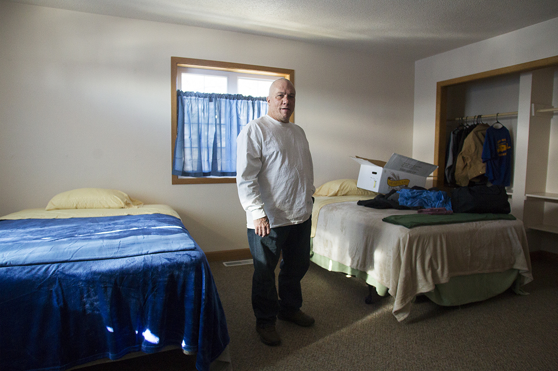 Thayne Arnoldi stands in his bedroom at Second Chance Ministries on Wednesday January 6, 2016. Arnoldi is the first resident to move into the organization's new 11-bed living space. Deputy Director Jeannie Miller says housing is one of the biggest keys to success for folks returning from incarceration, and "to be able to finally meet (that need) is huge."