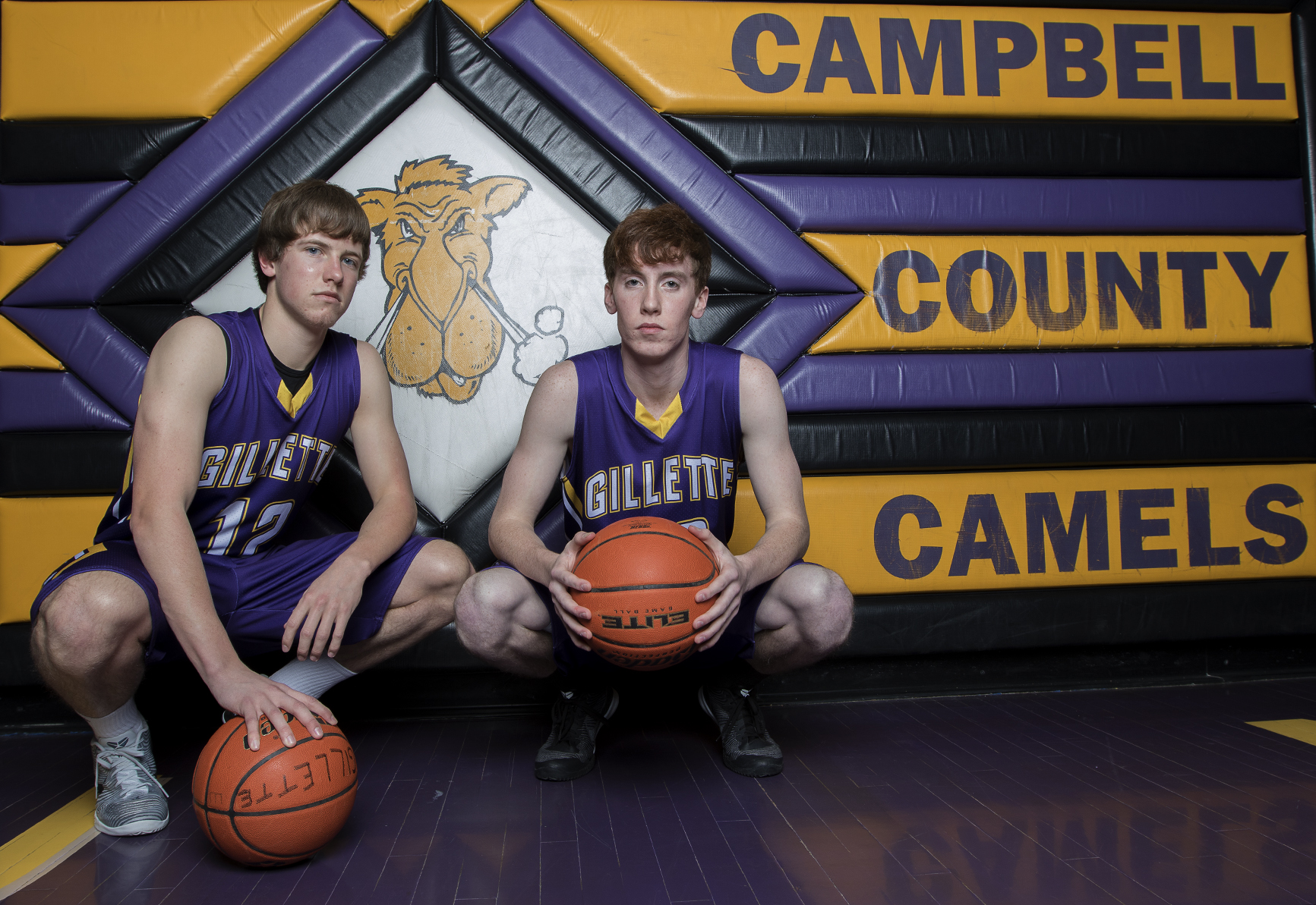 Hunter Sylte, left, and Joe Quinn are wrapping up their Camels careers this year, with their final home game this Friday night. The duo have been playing basketball together, along with fellow seniors Kain Morehead and Dalton Holst, since their traveling team the Outlaws in fourth grade.
