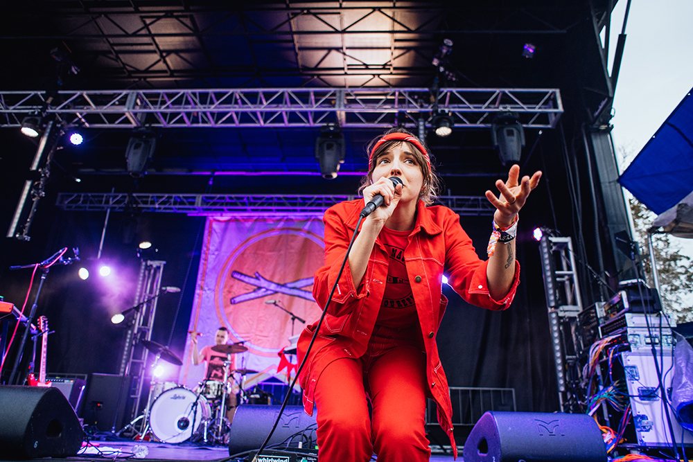 Caroline Rose performs on the main stage at the Treefort Music Festival in Boise, Idaho, on Saturday, March 24, 2019.