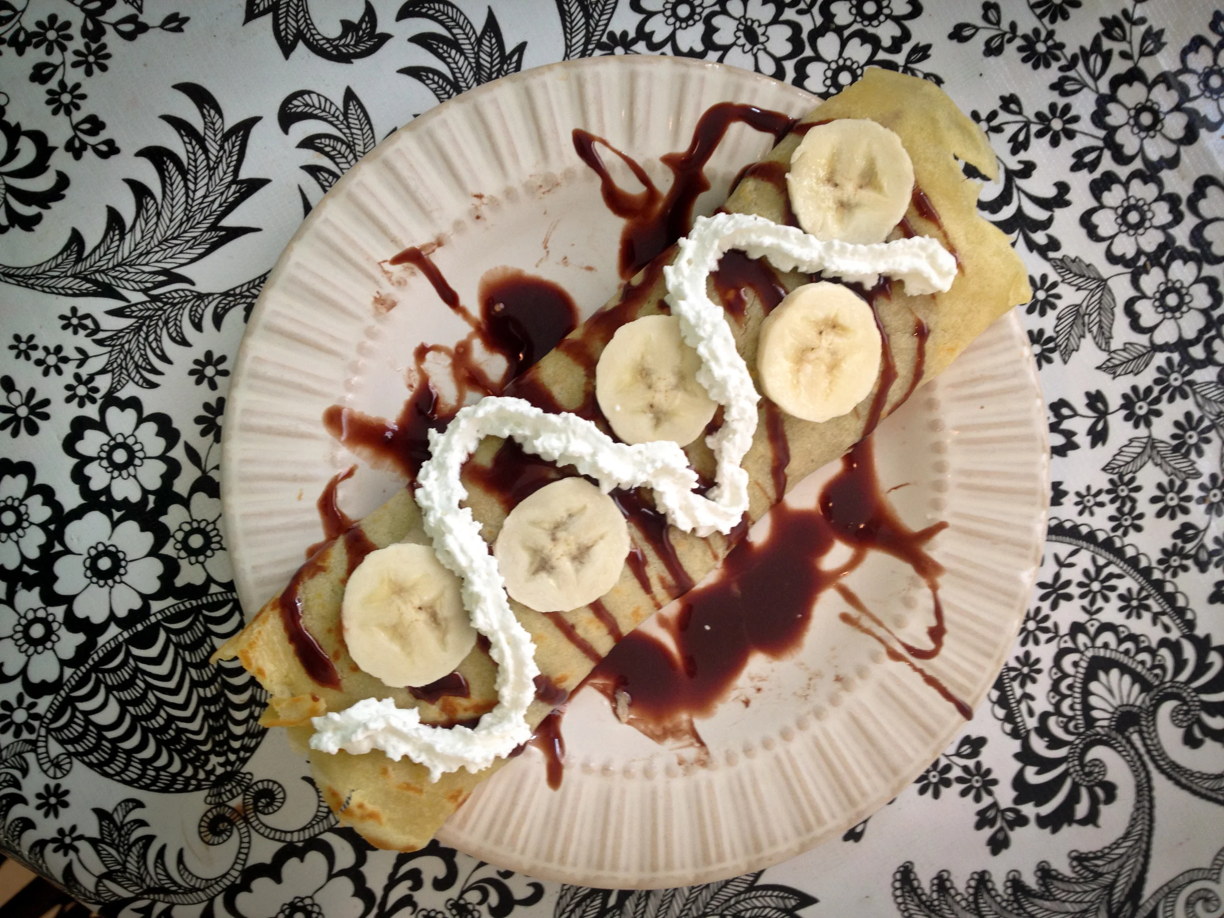 *The "sauce" on top was made by warming some Nutella with milk and stirring.
