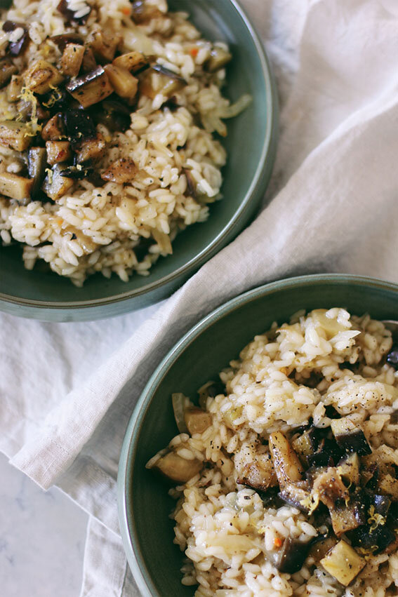 Risotto aux aubergines et au citron — the flying flour.