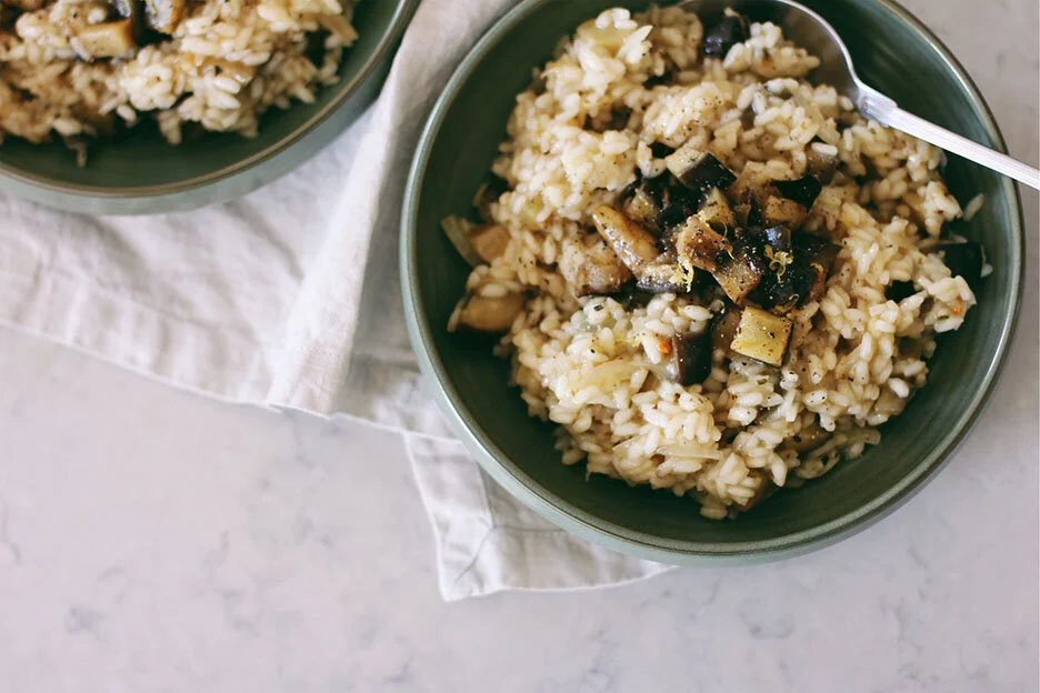 Risotto aux aubergines et au citron — the flying flour.