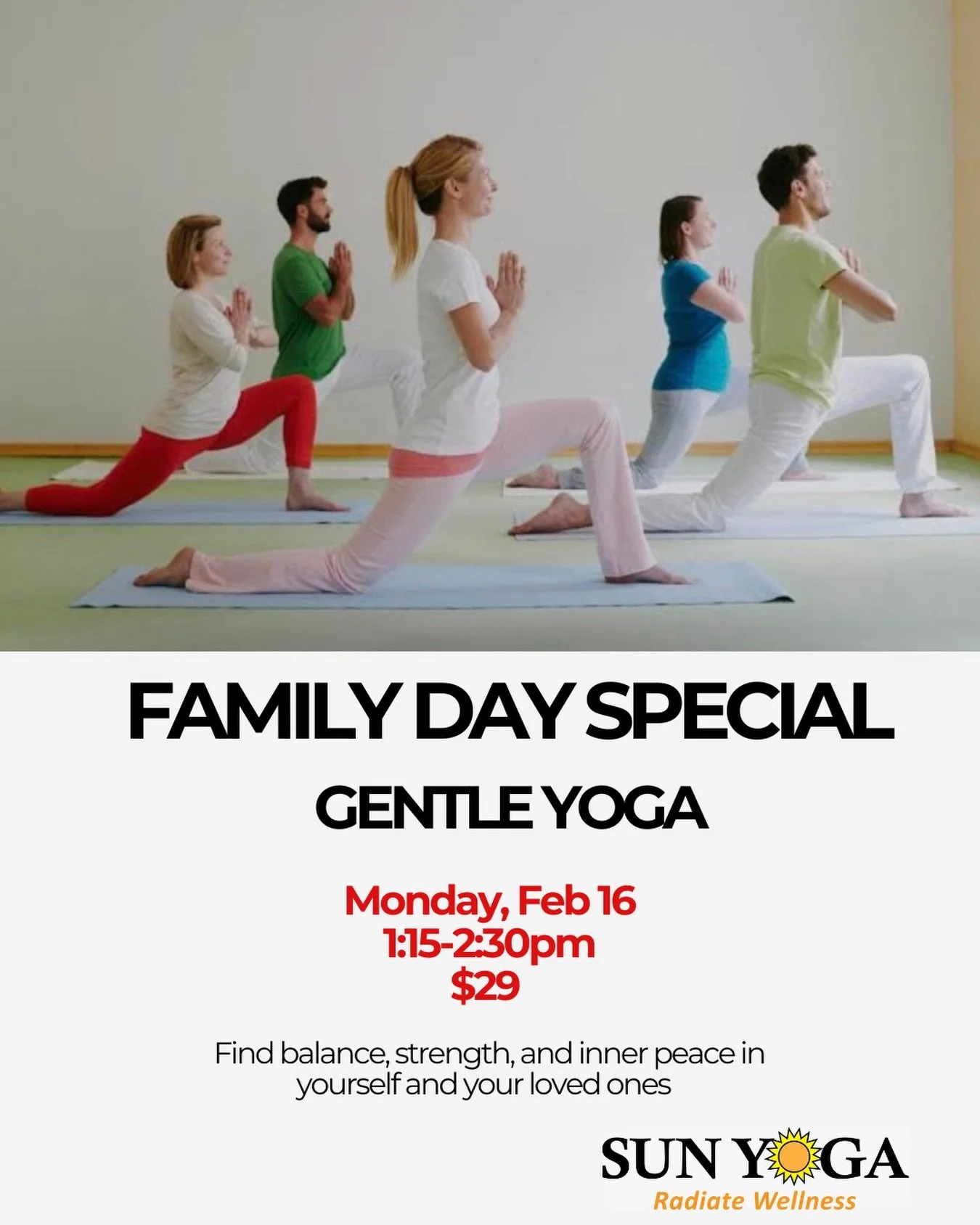 Sign up link 👉🏽https://sunyoga.as.me/GENTLEYOGA.  Location: Sun Yoga studio.  8, 3908 97 Street.  Yoga mat and all yoga props are included in the fee.  #familyday #family #yoga #gentleyoga #yeg