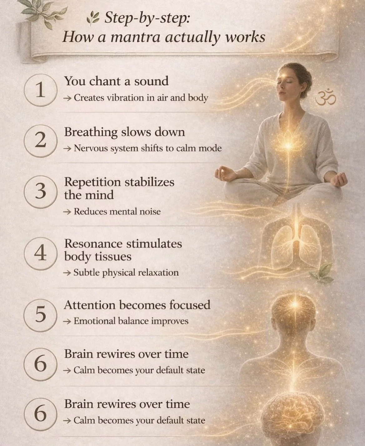 POWER OF SOUND
Sunday, May 3
12:00-1:00pm

Discover the Maha Mrityunjaya Mantra 🔔

What if a mantra can still your mind, awaken your spirit, and connect you to something deeper?

✨ Join our special session: Power of Sound ✨
Learn the sacred art of c