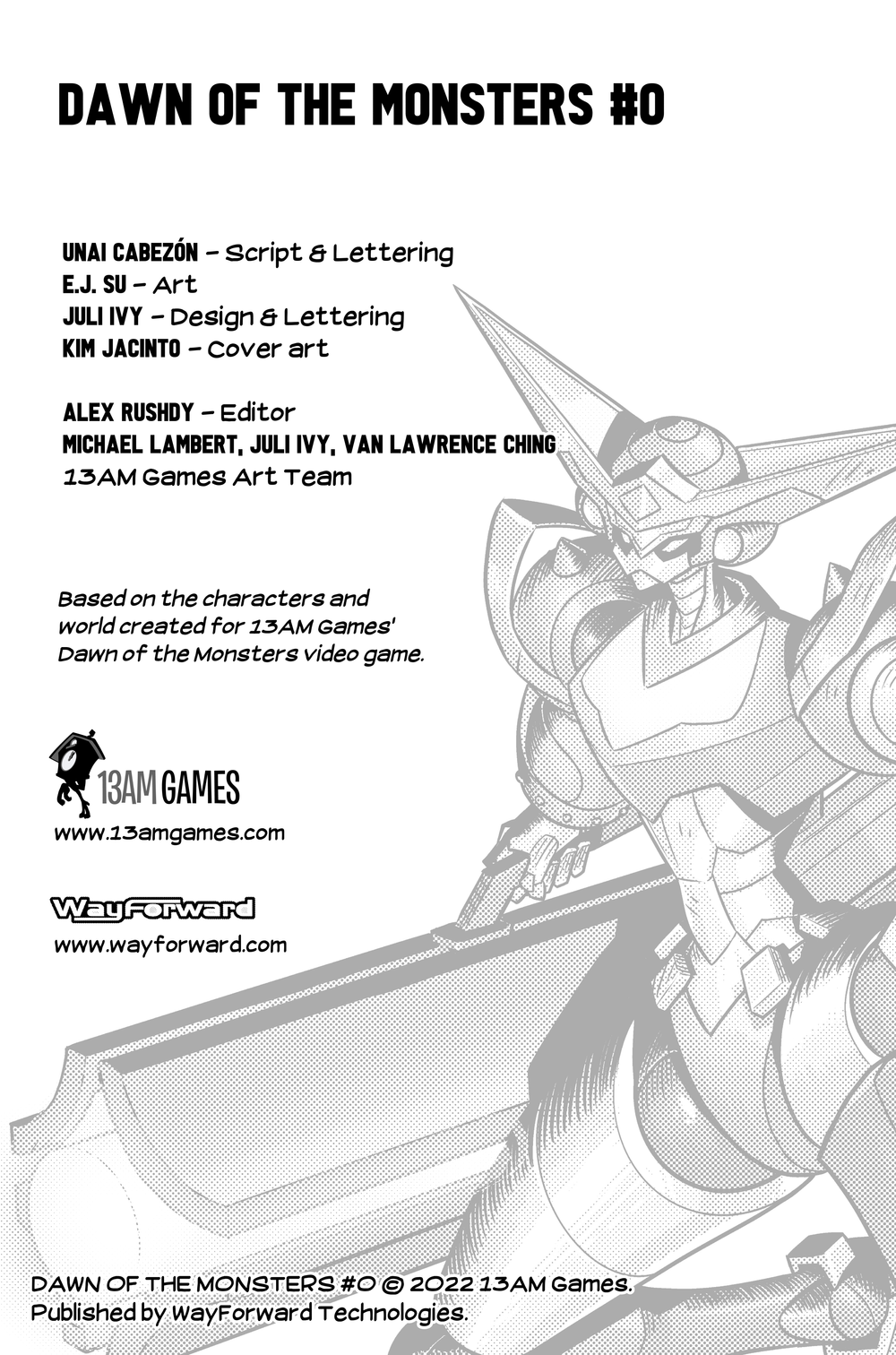 Dawn of the Monsters Comic — 13AM GAMES