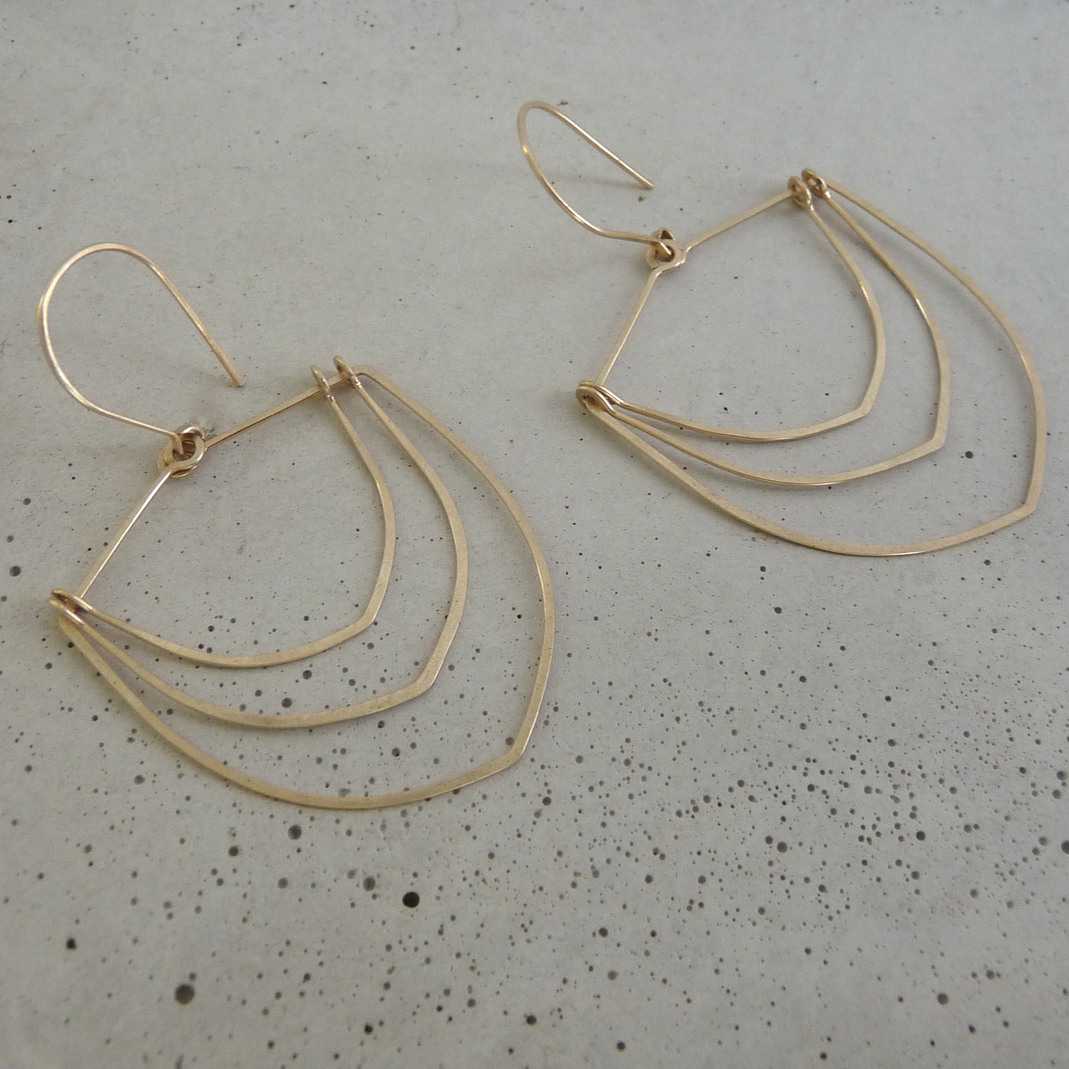 new refined basics, gold feather earrings, gold arch earrings, minimal bridal jewelry, 14k gold earrings, wedding