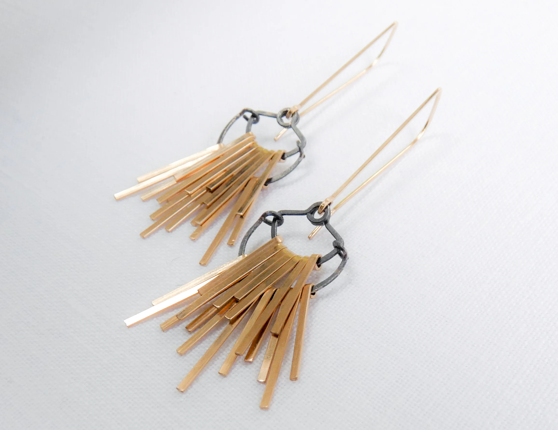 long gold fringe earrings