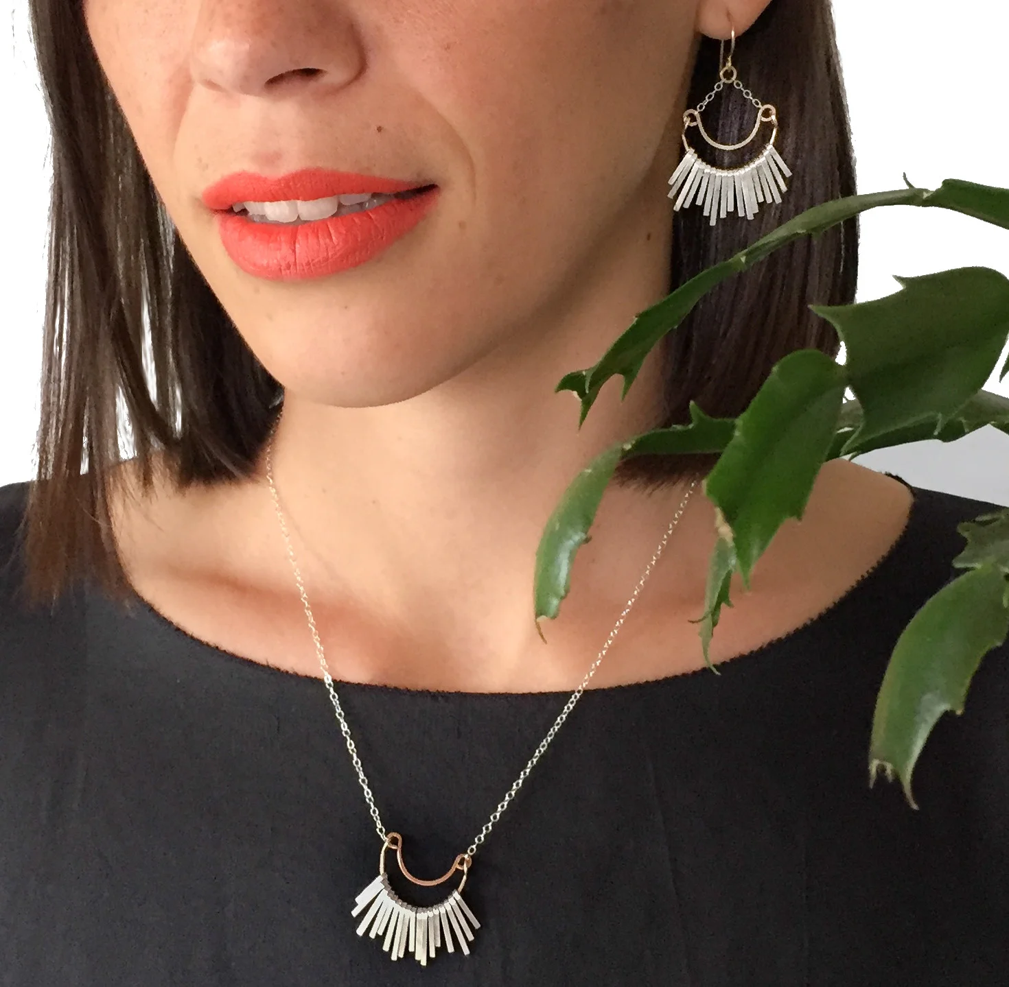 silver necklace fringe