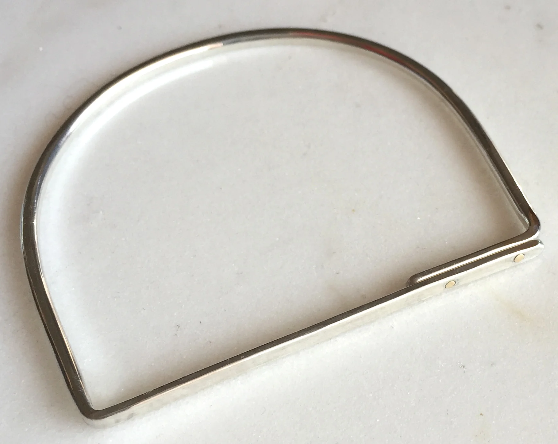 silver rivet bracelet d-shape