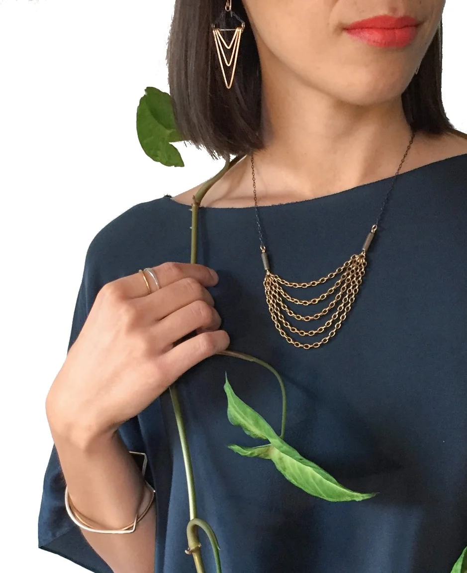 new refined basics gold triangle earrings