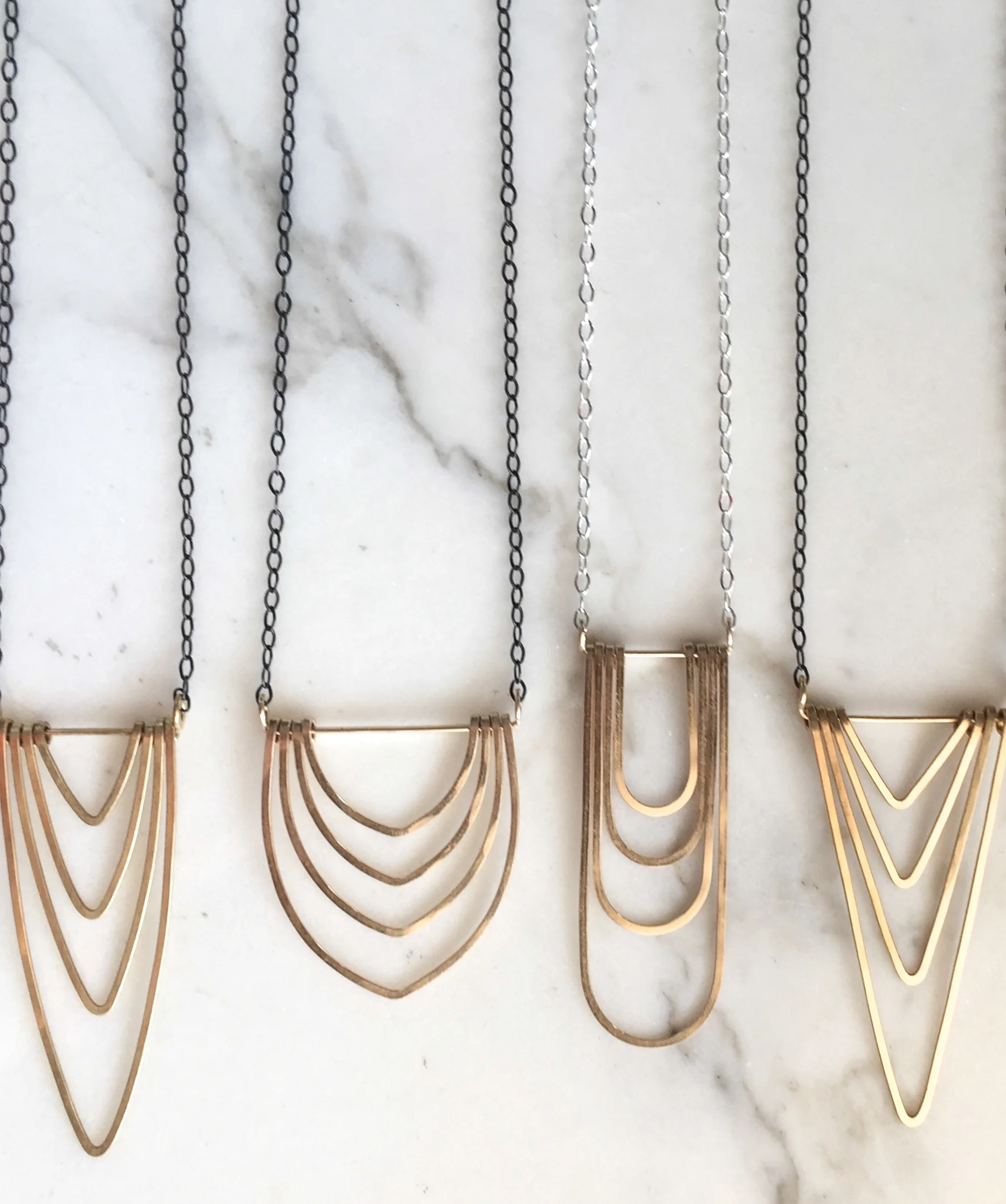 long hand forged necklaces
