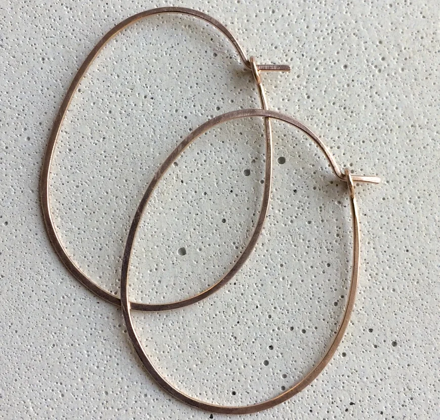 rose gold oval hoop earrings