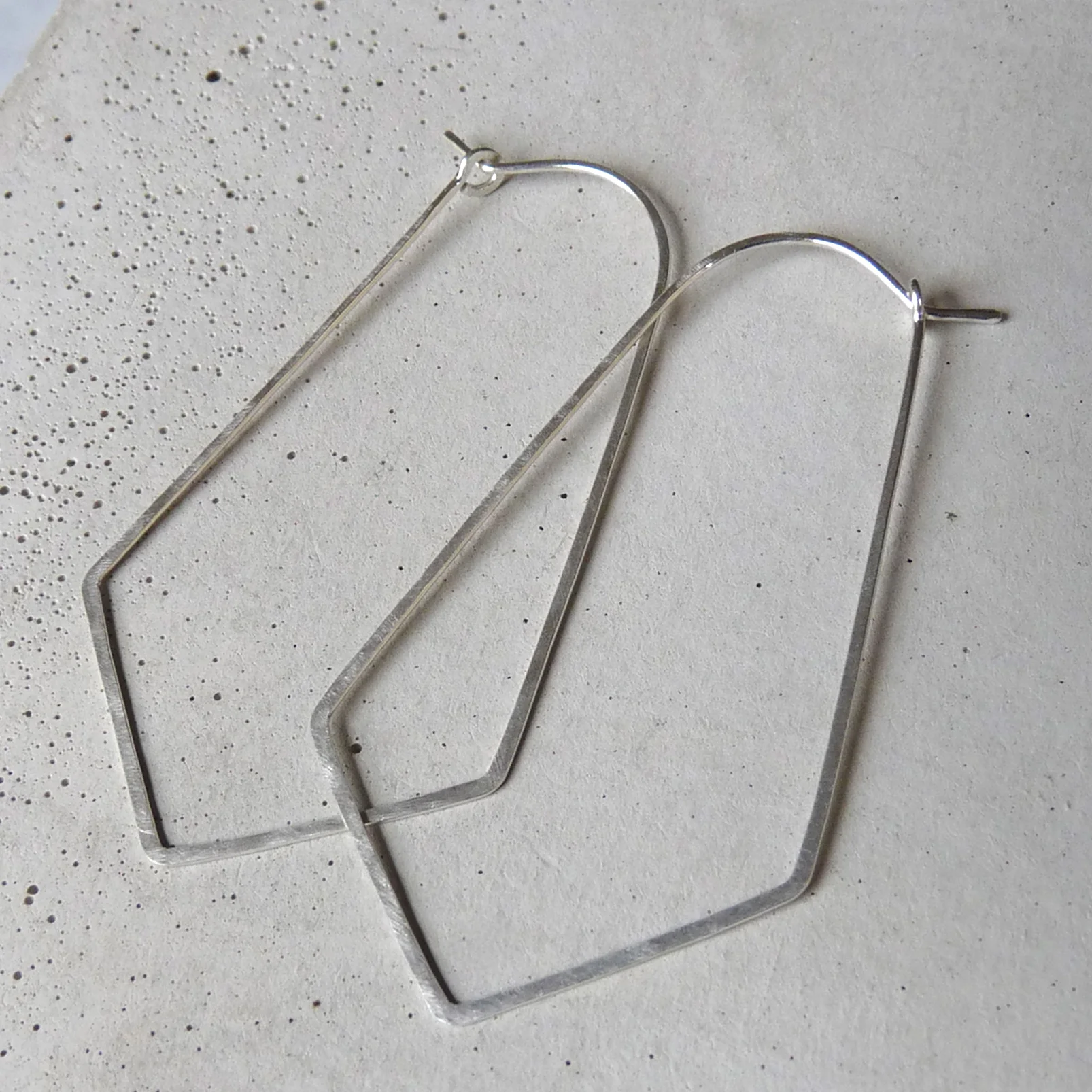 sterling silver pointed hoops