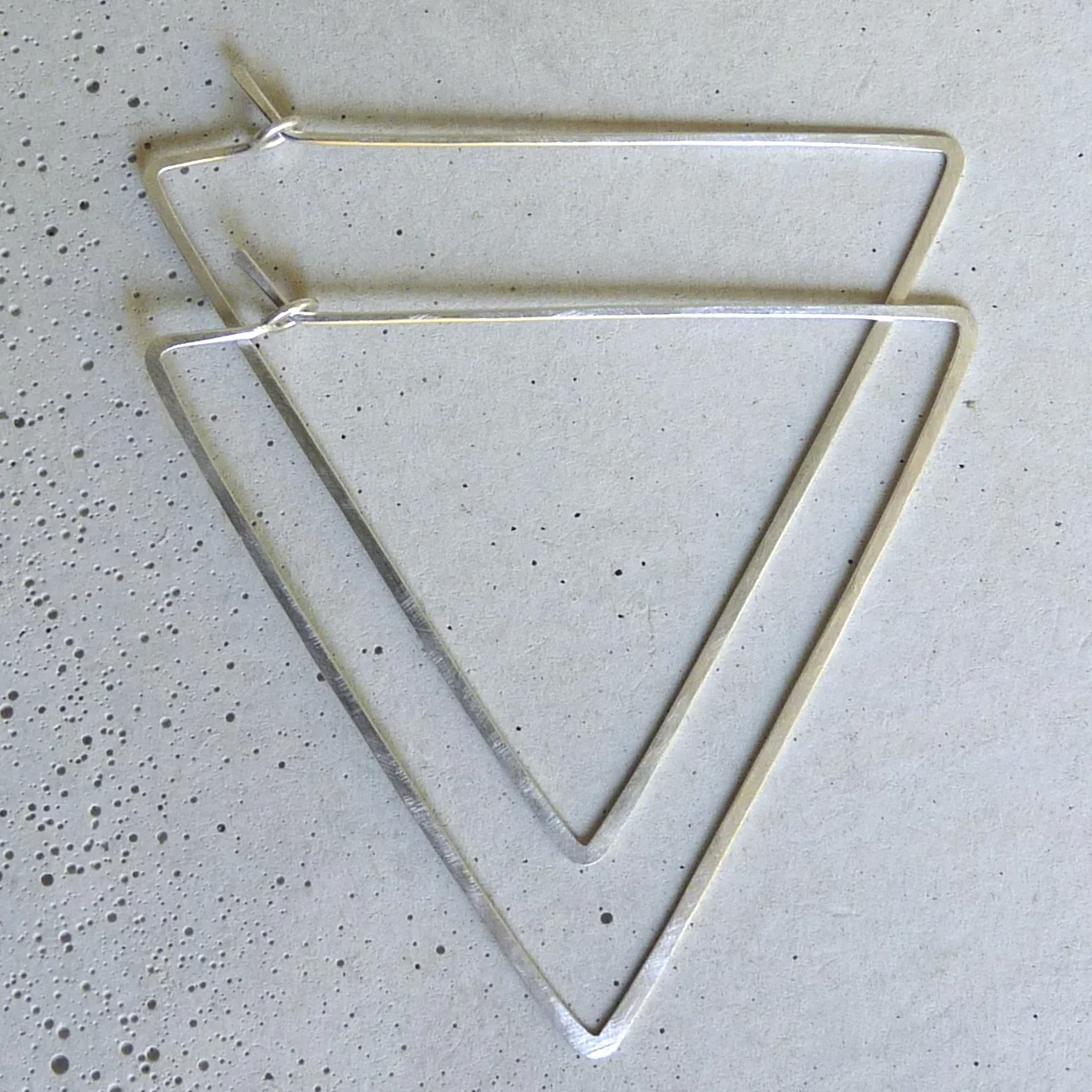 minimalist triangle hoop earrings