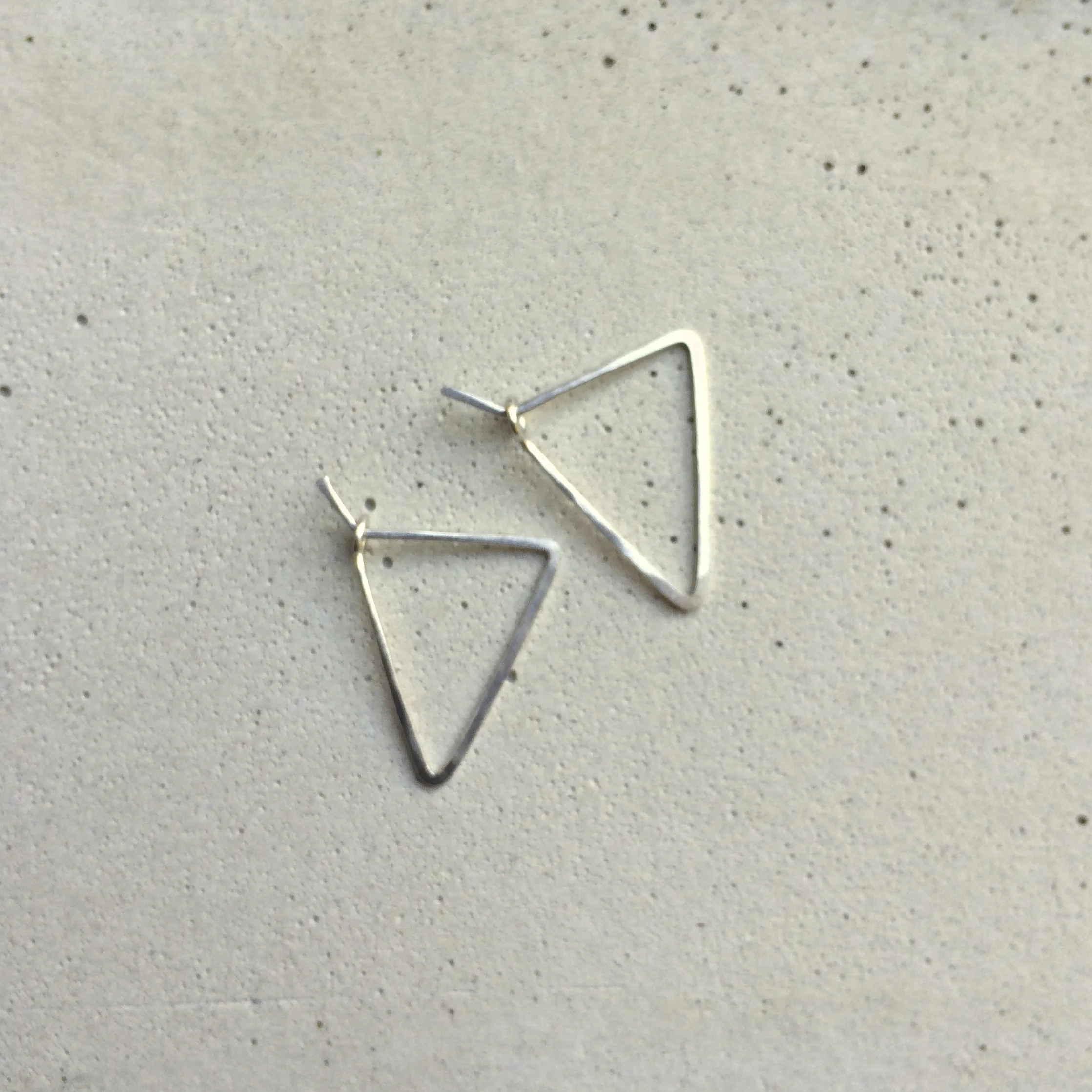little silver triangle hoops