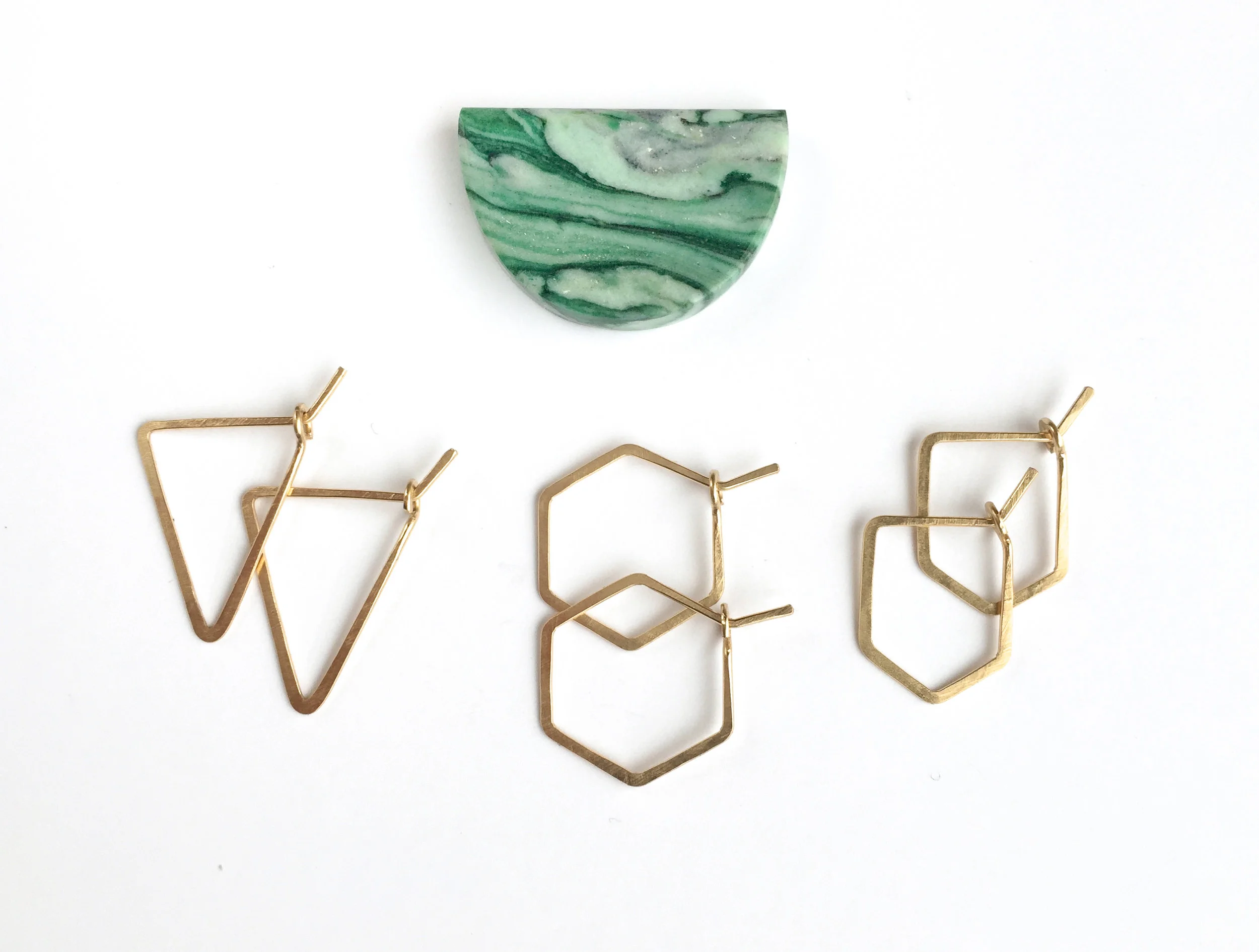little gold geometric hoops