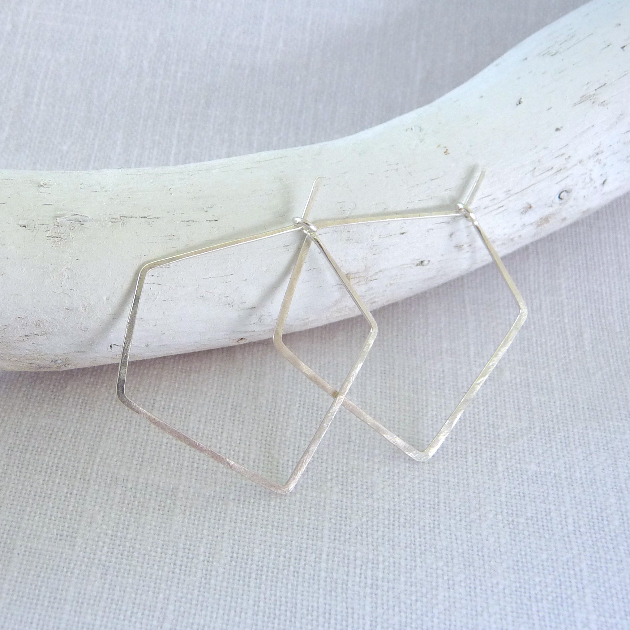 little silver diamond hoops