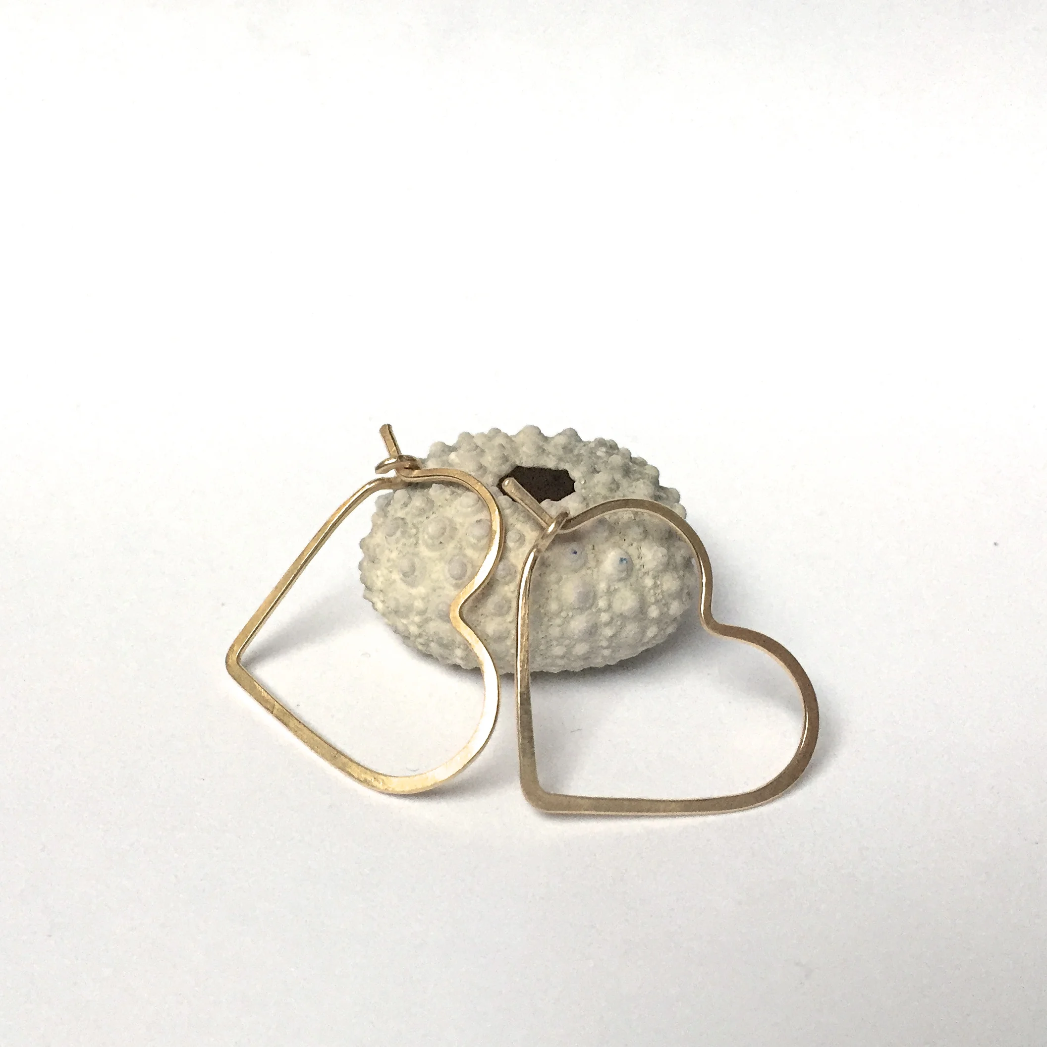 little gold heart hoop earrings