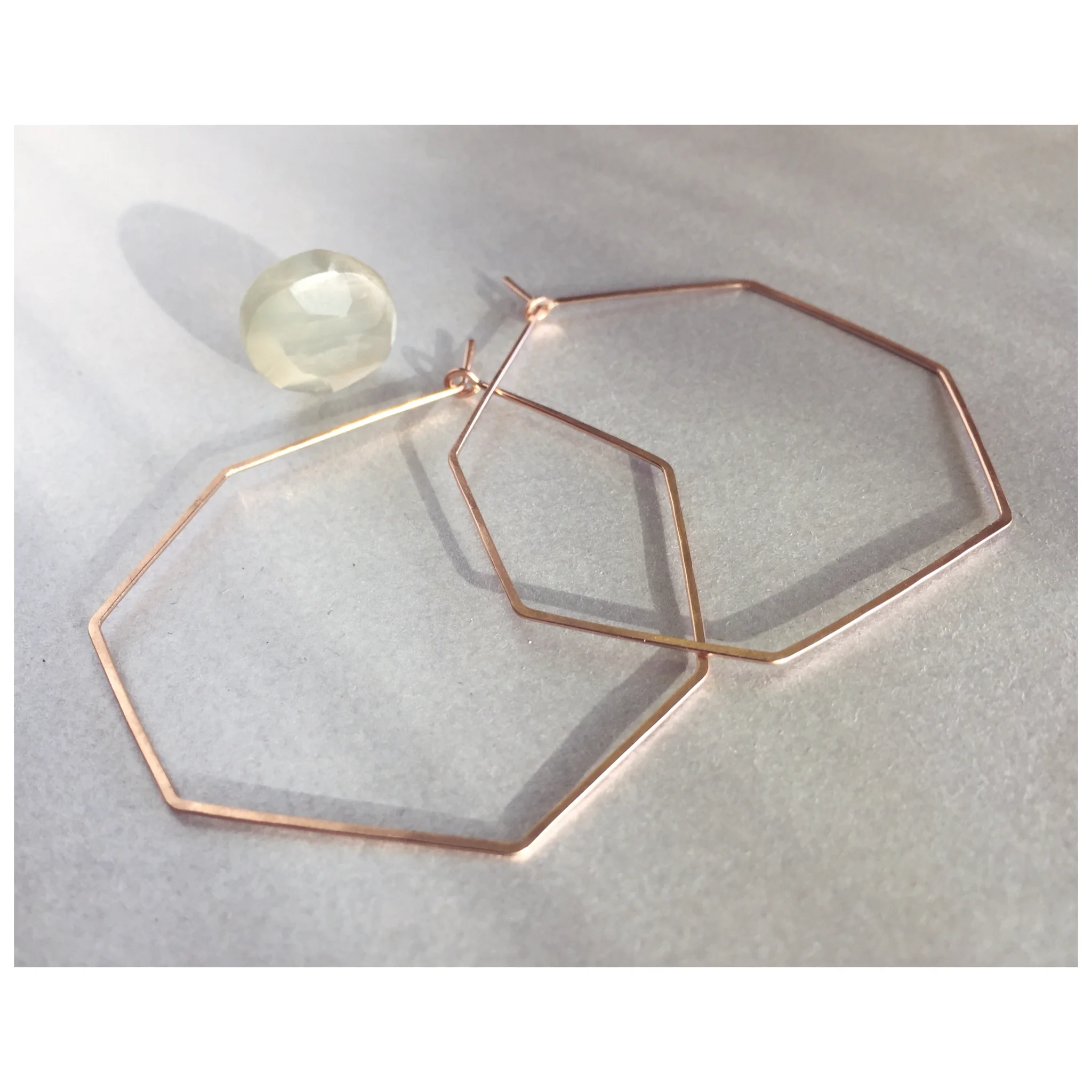 rose gold geometric hoops