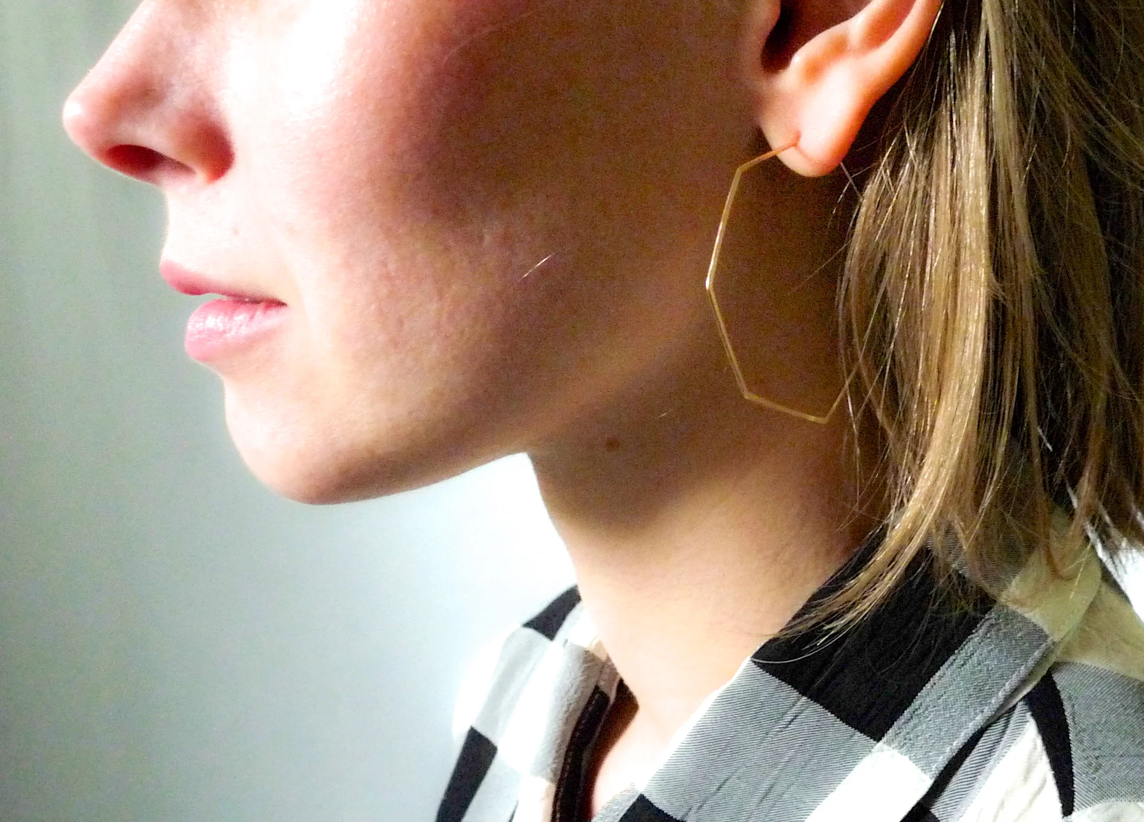 geometric gold hoop earrings
