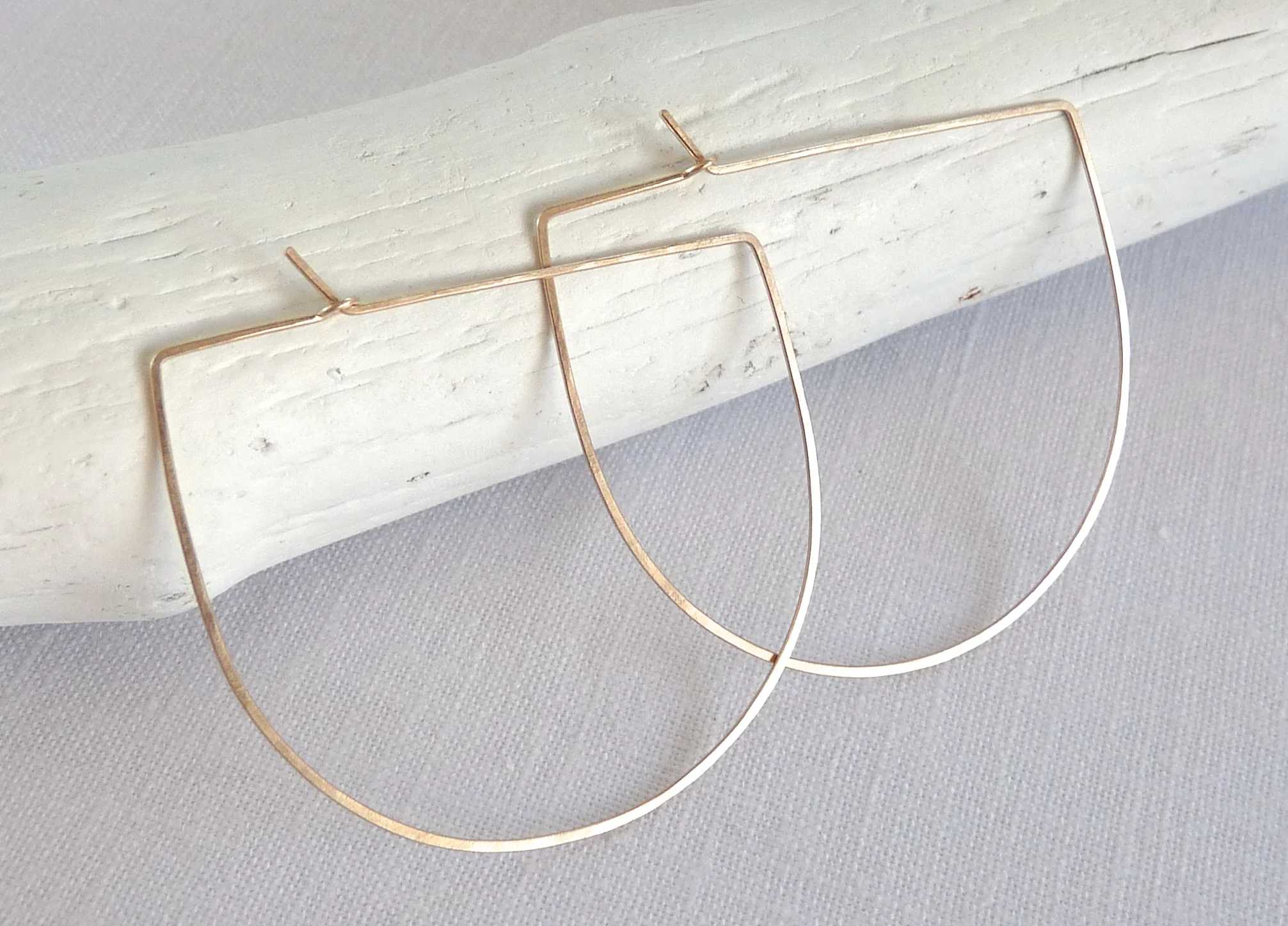 gold semi circle hoop earrings