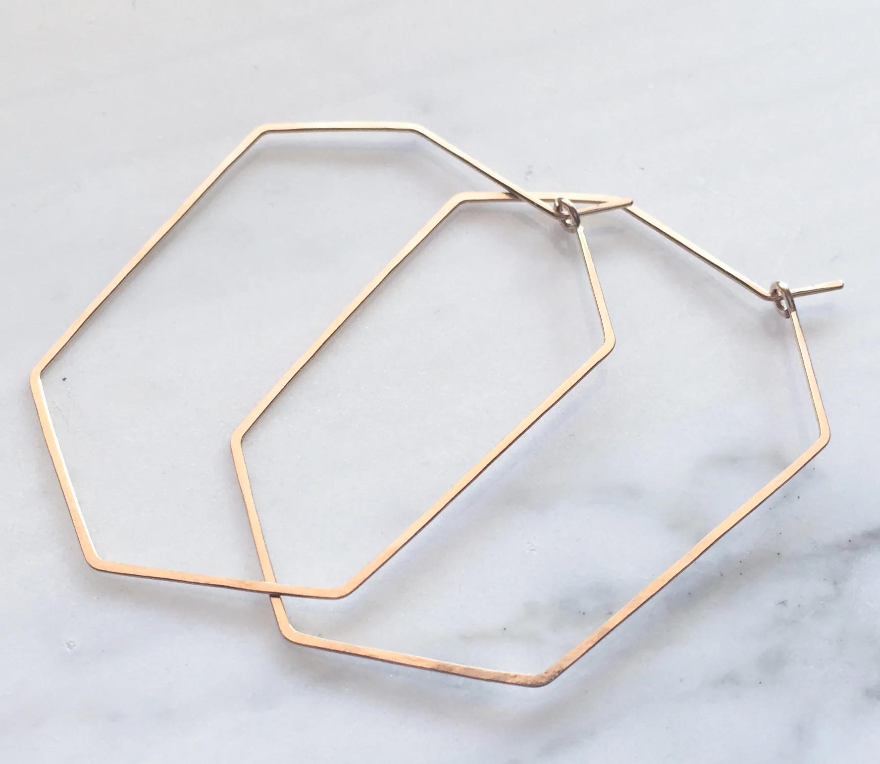 gold geometric hoop earrings