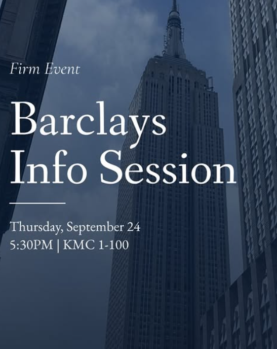 Barclays Info Session