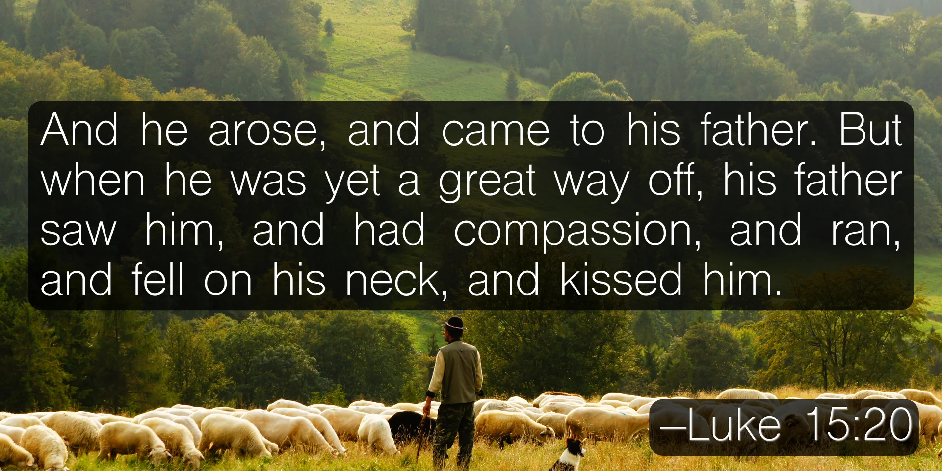 And he arose, and came to his father. But when he was yet a great way off, his father saw him, and had compassion, and ran, and fell on his neck, and kissed him. –Luke 15:20