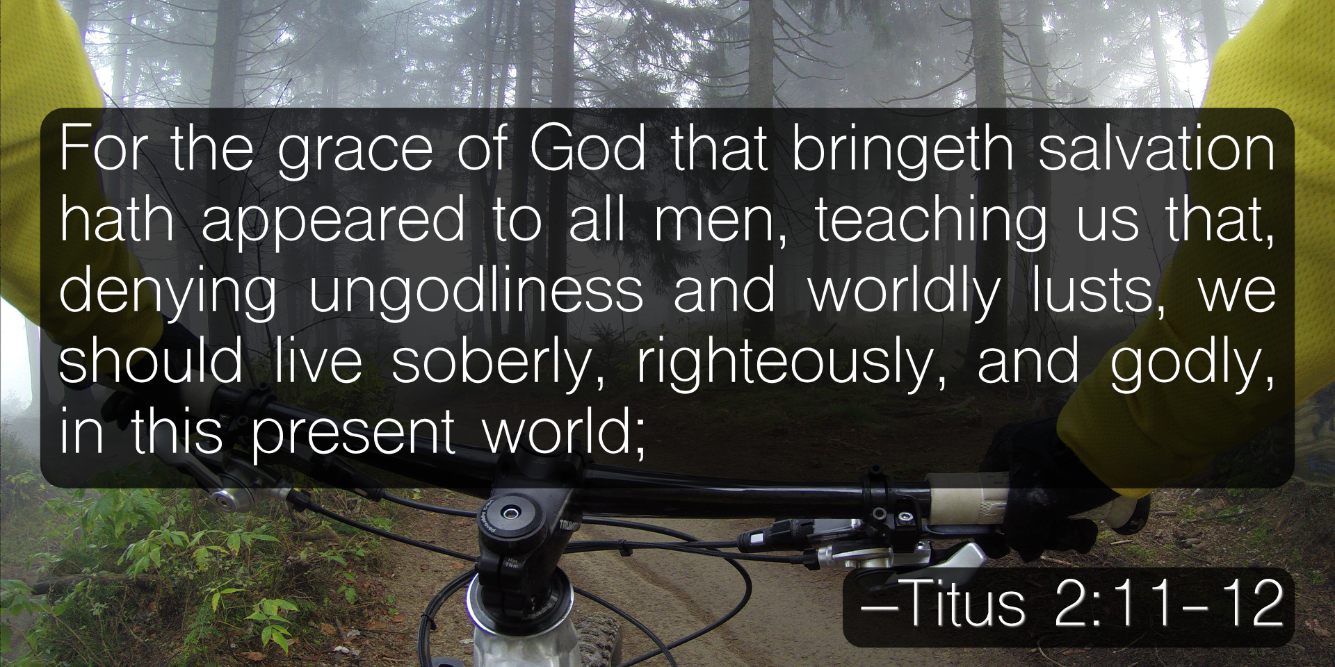 For the grace of God that bringeth salvation hath appeared to all men, teaching us that, denying ungodliness and worldly lusts, we should live soberly, righteously, and godly, in this present world; –Titus 2:11-12