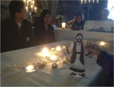 "Flat Jesus" in Iona, Scotland