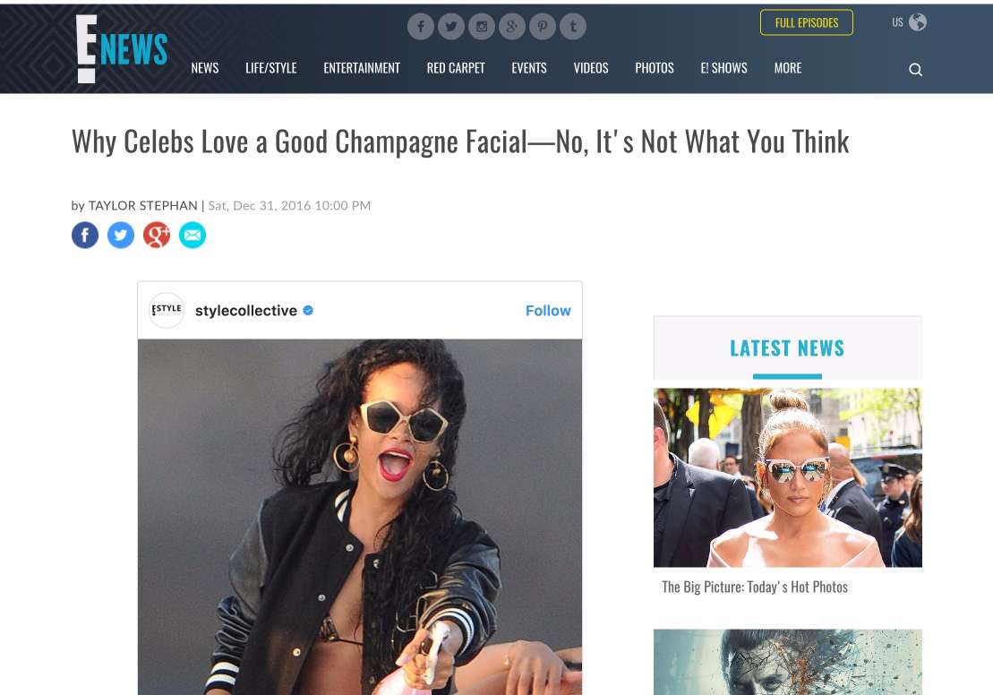 E! News: Why celebrities love a good Champagne Facial