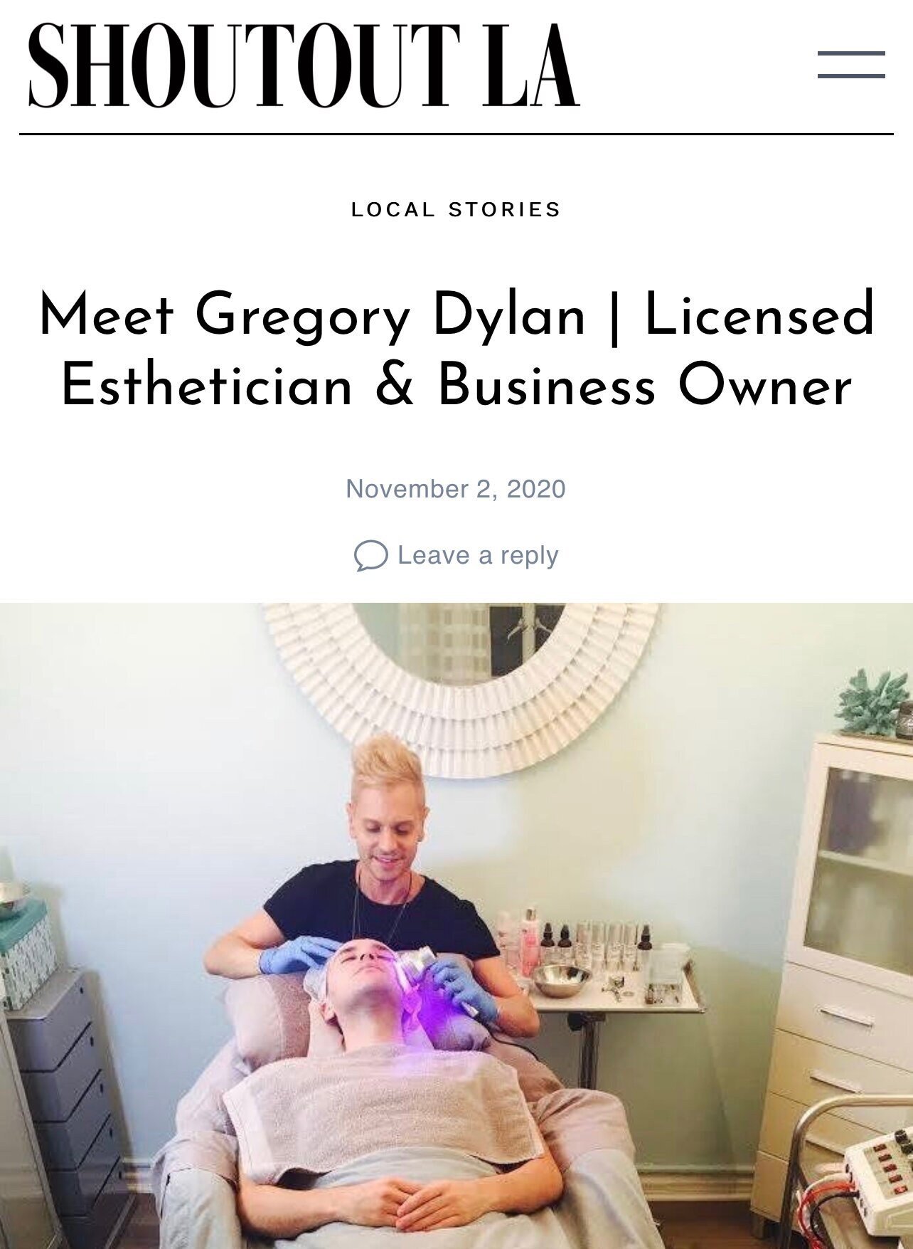 Shoutout LA | Meet Gregory Dylan, Licensed Esthetician & Business Owner