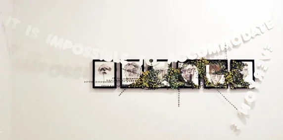 Gina Dawson It is Impossible to Accomodate Everybody, 2011-13 Watercolor, Cut Paper, String Dimensions Variable $4,000