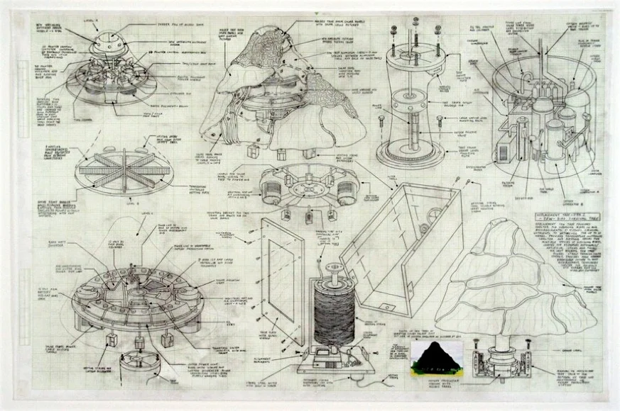 Justin Amrhein Replacement Tree (Yew) , 2012 Graphite and collage on paper 22 x 33 inches $4000 framed