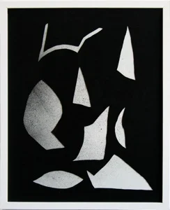Lumin Wakoa Untitled 1 (how the slowly forming sea becomes matter, and matter turns to memory), 2012 Charcoal and fabric on paper 20 x 16 in