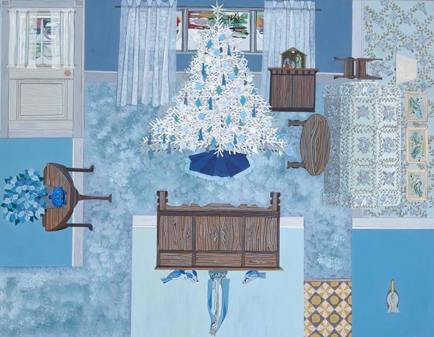 Ann Toebbe Jean's Vision, 2011 Cut paper and gouache on panel 12 x 16 inches 15 x 19 inches framed $2800