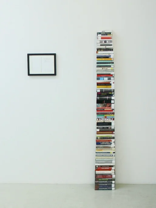 Aaron Krach The Author of This Book Committed Suicide, 2012 Library books, rubber stamp, action Installation & documenation $2000, edition of 3 Book List