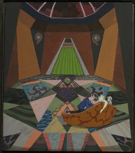 Christopher Ulivo Space Den Love-In Egg tempera on panel 20x16” $3,000